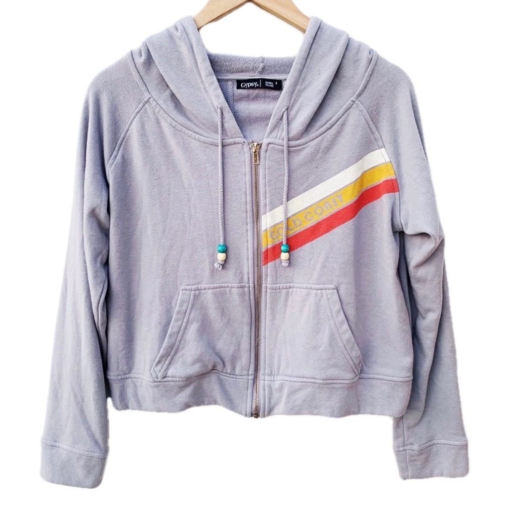 GYPSY 05 Gold Coast Graphic Zip Up Jacket Hoodie